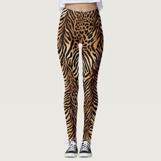 Design des "Wild Animal Symmetric Pattern" 3 Leggings (Vorderseite)