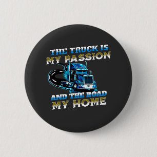 Design des Zuhause-Treibers für die blaue LKW-Gesc Button
