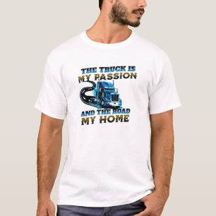 Design des Zuhause-Treibers für die blaue LKW-Gesc T-Shirt