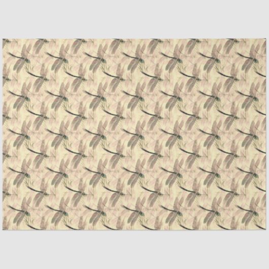 Design-Design für Dragonfly Artistic Gold Seidenpapier (Vorderseite)