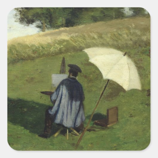 Design Dubois Painting in the Open Air, c.1852 Quadratischer Aufkleber (Vorderseite)