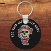 Design Eigene gotische Schädel-amerikanische Flagg Schlüsselanhänger (Vorderseite)