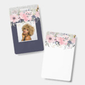 Design Eigene Hübsche Girly Pink Blumengestation Ausweis (Front & Back)