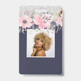 Design Eigene Hübsche Girly Pink Blumengestation Ausweis