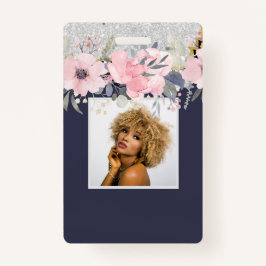 Design Eigene Hübsche Girly Pink Blumengestation Ausweis