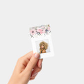 Design Eigene Hübsche Girly Pink Blumengestation Ausweis (Handheld)