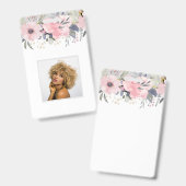 Design Eigene Hübsche Girly Pink Blumengestation Ausweis (Vorder- & Rückseite)