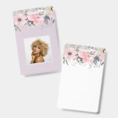 Design Eigene Hübsche Girly Pink Blumengestation Ausweis (Front & Back)