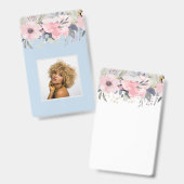 Design Eigene Hübsche Girly Pink Blumengestation Ausweis (Vorder- & Rückseite)