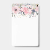 Design Eigene Hübsche Girly Pink Blumengestation Ausweis (Rückseite)