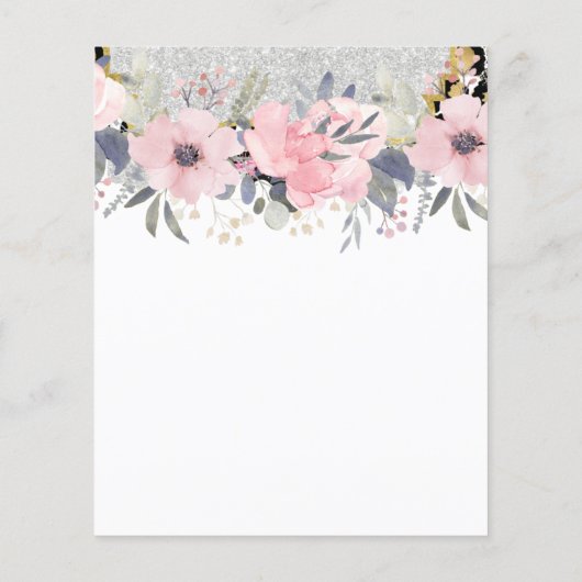 Design Eigene Hübsche Girly Pink Blumengestation Flyer (Hinten)