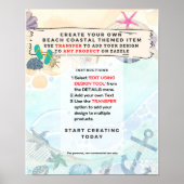 Design Eigene Strandküste Nautical Event Sign Poster (Vorne)