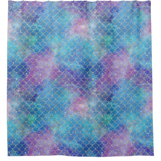 Design einer Meerjungfrau-Galaxie-Serie 9 Duschvorhang (Vorderseite)