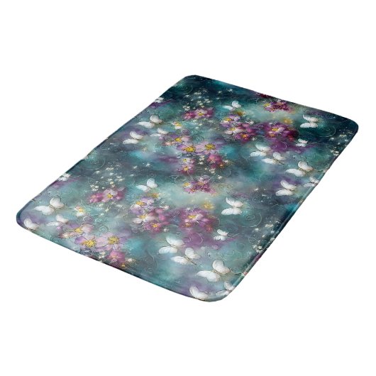 Design einer mystischen Schmetterlingsreihe 11 Badematte (Schrägansicht)