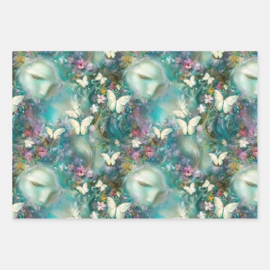 Design einer mystischen Schmetterlingsreihe 11 Geschenkpapier Set (Vorderseite 3)