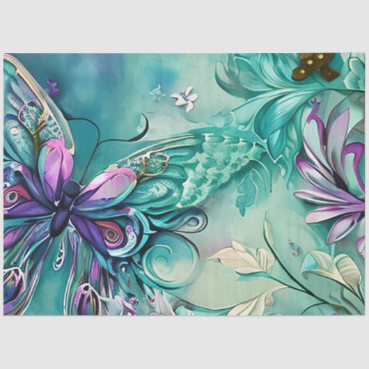 Design einer mystischen Schmetterlingsreihe 16 Seidenpapier (Vorderseite)