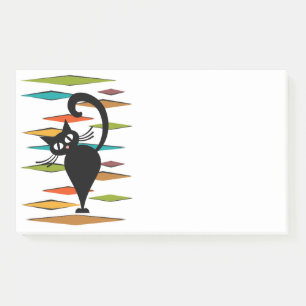 Design einer schwarzen Katze im Stil der Mitte des Post-it Klebezettel