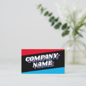 Design eines Funky-Schriftartes, Retro-Stil Visitenkarte (Stehend Vorderseite)