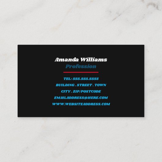 Design eines Funky-Schriftartes, Retro-Stil Visitenkarte (Rückseite)