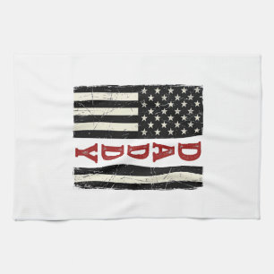 Design eines gestressten Daddy American Flag-Shirt Geschirrtuch