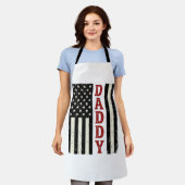 Design eines gestressten Daddy American Flag-Shirt Schürze (Getragen)