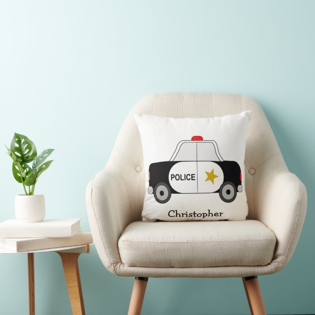 Design eines Polizeiautos personalisiert Kissen (Stuhl )