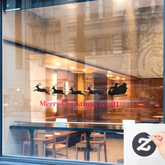 Design-Fenster für Schlitten und Rentier des Weihn Fensteraufkleber (Café-Fenster)