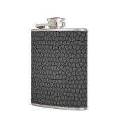 Design-Flasche mit schwarzem Pebbled Flachmann (Links)