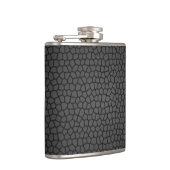 Design-Flasche mit schwarzem Pebbled Flachmann (Rechts)