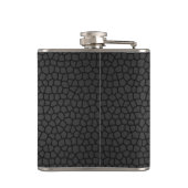 Design-Flasche mit schwarzem Pebbled Flachmann (Rückseite)