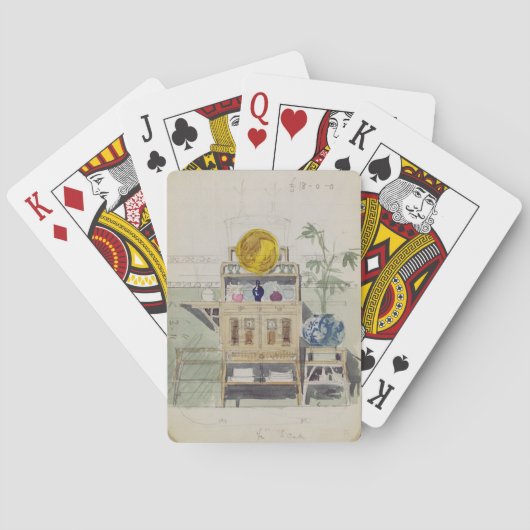 Design for a Sideboard, c.1860s-70s (w/c & pencil Spielkarten (Rückseite)