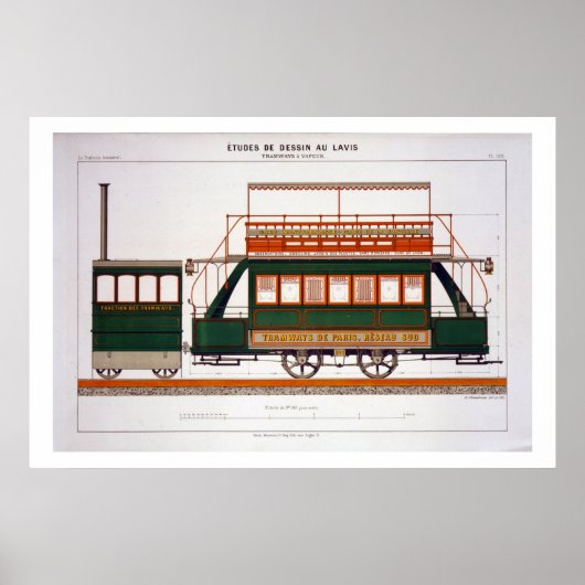 Design for a Steam Tram, plate 126 from 'The Indus Poster (Vorne)