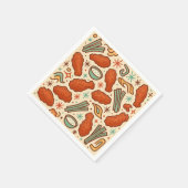 Design for Buffalo Wings (Retro Diner 1950s) Serviette (Ecke)