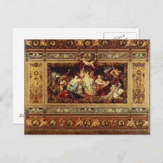 Design for the curtain at the Dresden opera Postkarte (Vorne/Hinten)