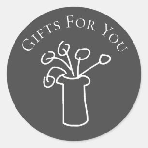 Design für abstrakte Blume Geschenkmarken Runder Aufkleber