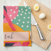 Design für abstrakte geometrische Monogrammnamen Geschirrtuch (Viertel Falte)