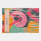 Design für abstrakte geometrische Monogrammnamen Geschirrtuch (Horizontal)