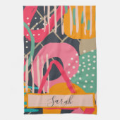 Design für abstrakte geometrische Monogrammnamen Geschirrtuch (Vertikal)