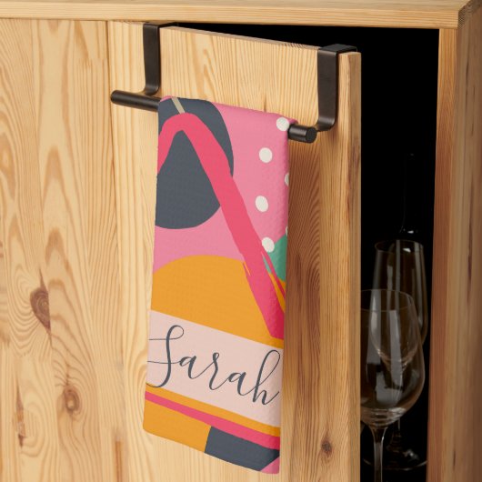 Design für abstrakte geometrische Monogrammnamen Geschirrtuch (Drittel gefaltet)