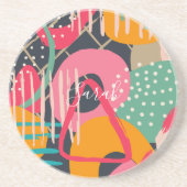 Design für abstrakte geometrische Monogrammnamen Getränkeuntersetzer (Vorne)