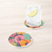 Design für abstrakte geometrische Monogrammnamen Getränkeuntersetzer (Seite)