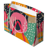 Design für abstrakte geometrische Monogrammnamen Große Geschenktüte (Rückseite Schrägansicht)