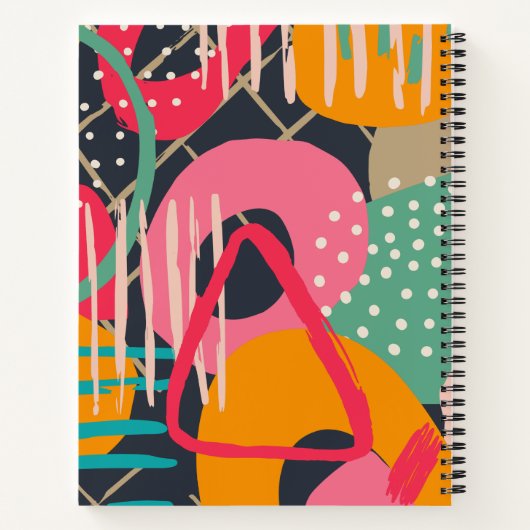 Design für abstrakte geometrische Monogrammnamen Notizblock (Rückseite)