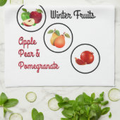 Design für Apfel, Birnen und Granatäpfel Geschirrtuch (Gefaltet)