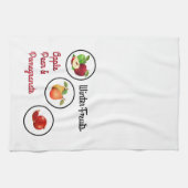 Design für Apfel, Birnen und Granatäpfel Geschirrtuch (Horizontal)
