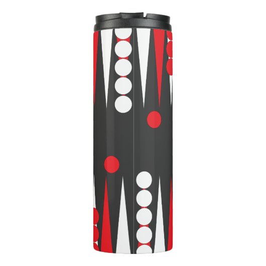 Design für Backgammon-Mainboards und Schachbretter Thermosbecher (Rückseite)