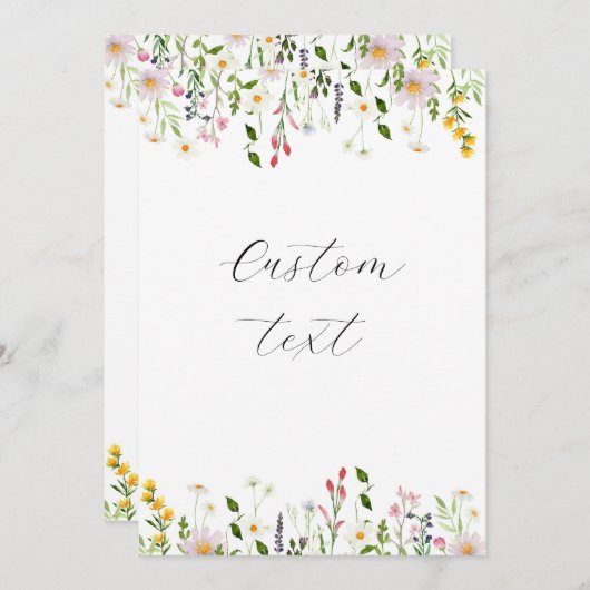 Design für benutzerdefinierte Wildblumen Einladung (Vorne/Hinten)