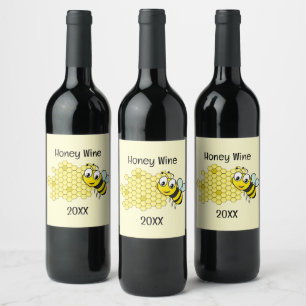 Design für Bienen und Honeycomb Weinetikett