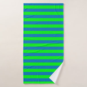 Design für blaue und grüne Streifen Badehandtuch