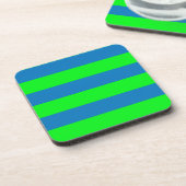 Design für blaue und grüne Streifen Getränkeuntersetzer (Linke Seite)